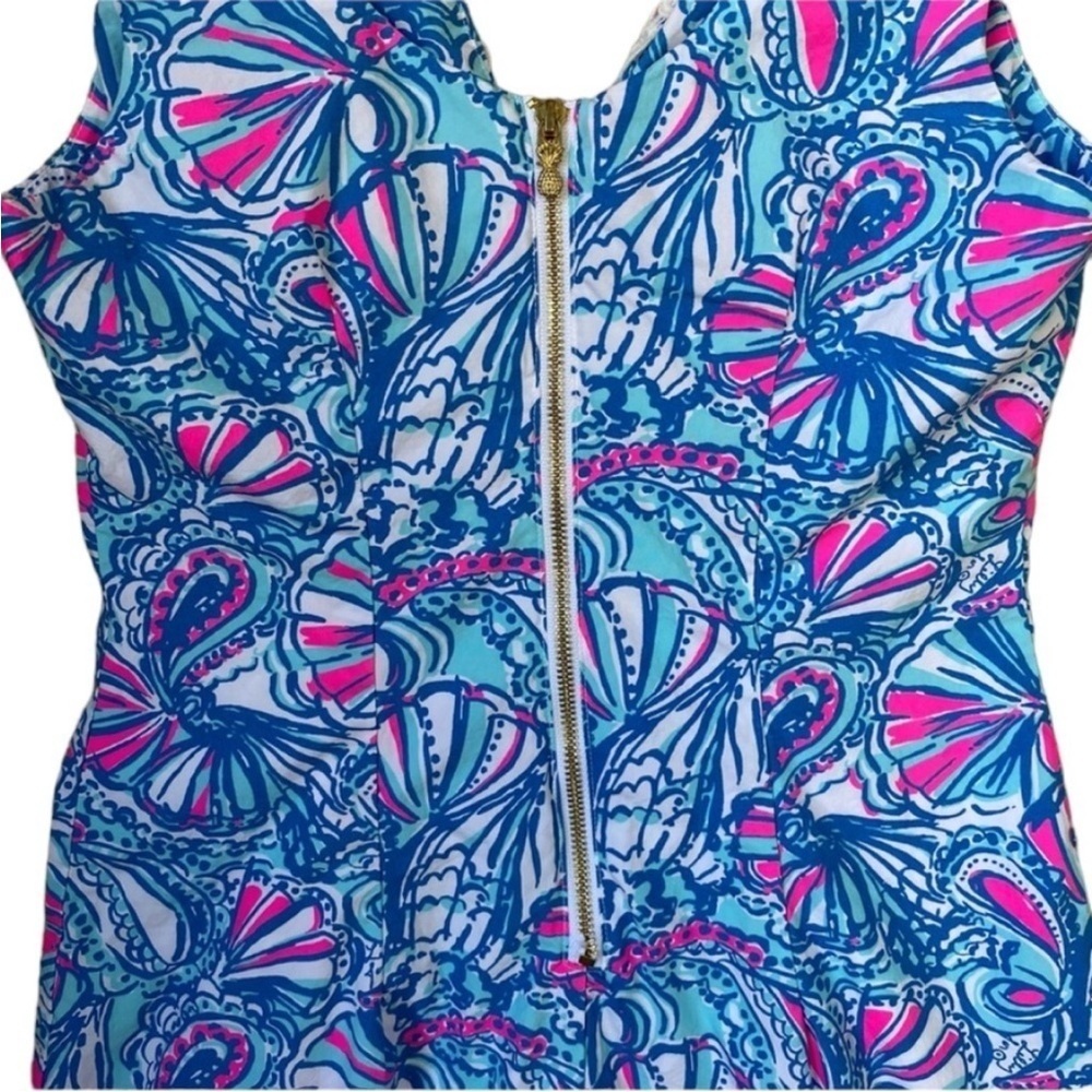 Lilly Pulitzer for Target My Fans Shift Dress Blue Pink Butterfly Crochet Trim - Picture 6 of 9
